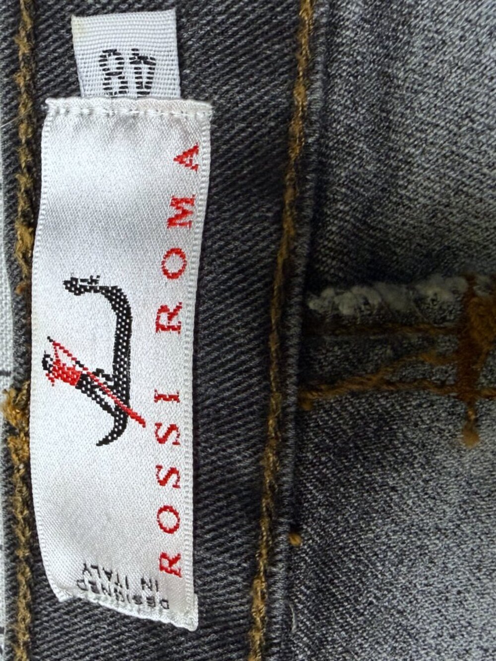 Rossi Roma Italy designer embellished beaded black denim skirt Stevie Nicks - Picture 7 of 8